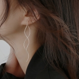 韩国长款超仙波浪流苏耳线韩国小众设计感气质耳环ins风网红爆款耳饰