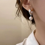 【真金电镀】韩国简约法式复古珍珠小众气质时尚轻奢高级设计感耳钉耳饰【环保】