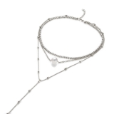 韩国简约欧美百搭三层一体珍珠轻奢小众气质高级设计感锁骨项链