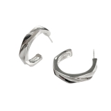 S925银针金属C形耳圈女耳环女高级感耳钉女冷淡风小众设计感