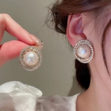 S925银针韩国缠绕珍珠轻奢小众设计高级感韩版简约百搭个性耳饰耳钉潮