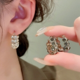 韩国镶钻U型复古耳扣轻奢法式高级感气质耳环时尚通勤百搭耳饰女批发