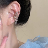 韩国不对称流苏耳骨夹无耳洞轻奢设计感高级耳饰网红个性耳夹