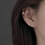 精致小巧简约锆石耳钉女小众设计感夏季耳骨钉气质韩国耳环耳饰品