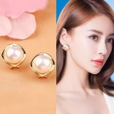 【特价处理】韩国珍珠耳扣女气质简约耳钉小众设计轻奢个性时尚高级感耳环耳飾